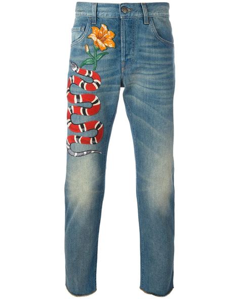 gucci jeans uomo fiori|gucci jeans net a porter.